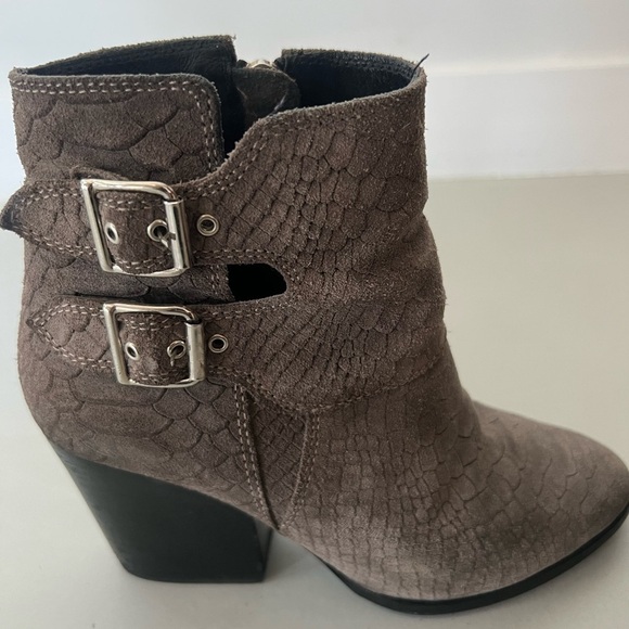 The Kooples Ankle Boots Gray - Leather Snake Print - Picture 3 of 12